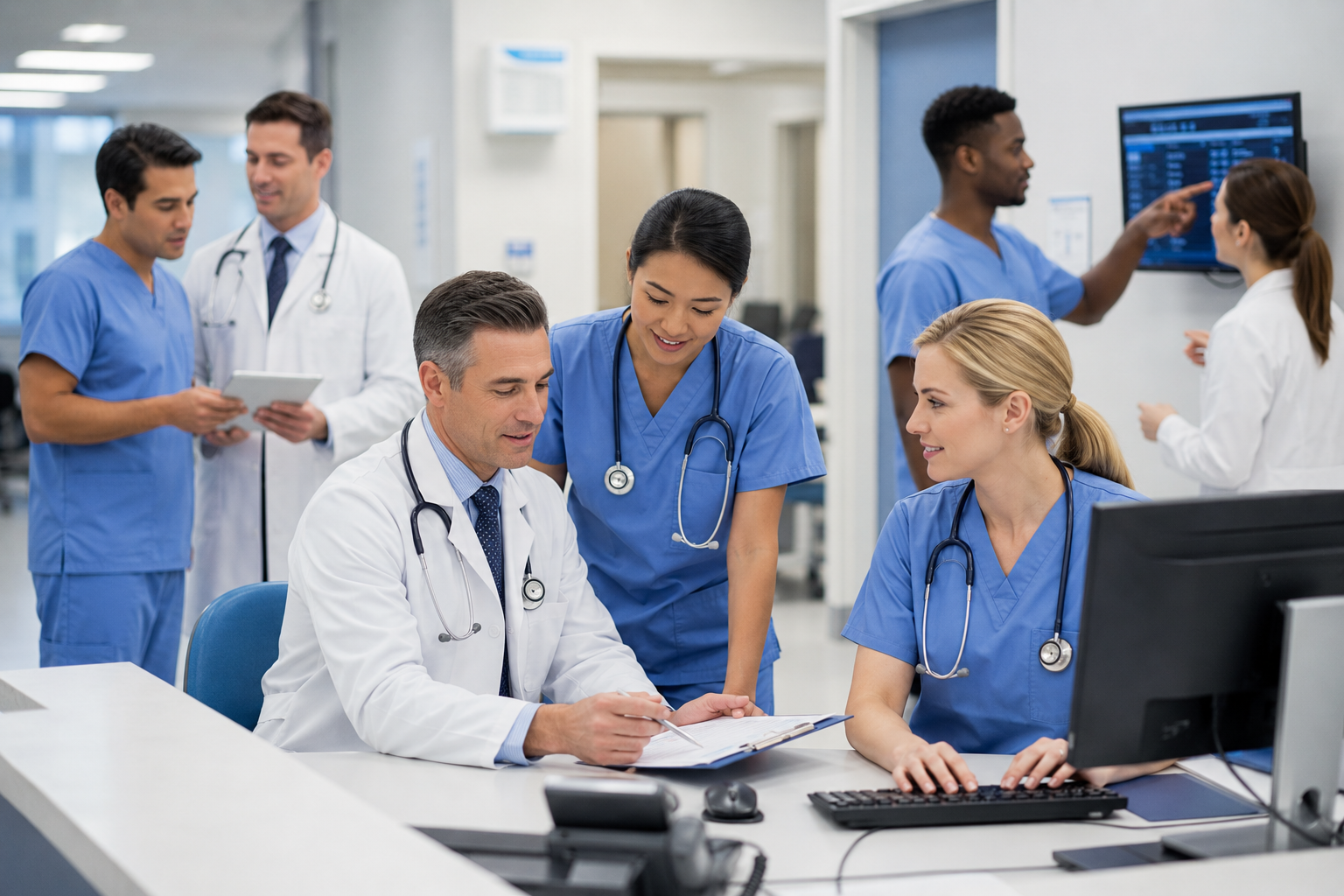 Clinical team coordinating patient coverage